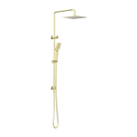 Load image into Gallery viewer, SQUARE PROJECT TWIN SHOWER BRUSHED GOLD
