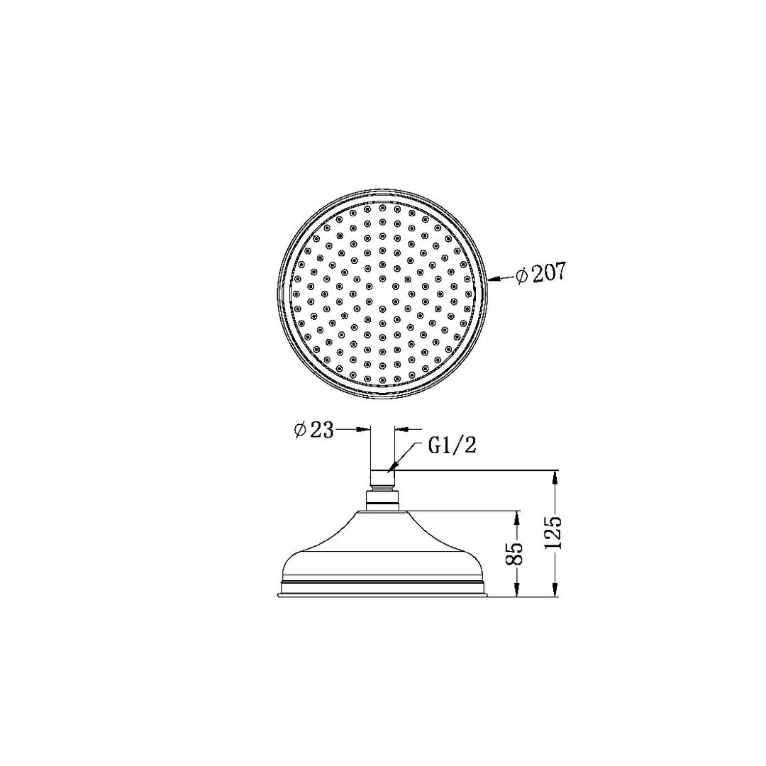 YORK 200MM SHOWER HEAD BRUSHED NICKEL