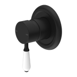 Load image into Gallery viewer, YORK SHOWER MIXER WITH WHITE PORCELAIN LEVER MATTE BLACK
