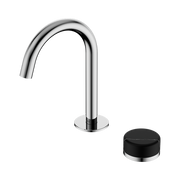 Serenity Progressive Basin Mixer Arc Spout With Marquina Black Handle Chrome