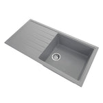 Load image into Gallery viewer, Concrete Grey Carysil Vivaldi D-100L Granite Single Bowl with Drain Board Stone Kitchen Sink 1000*500mm
