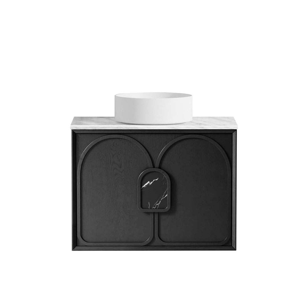 Laguna Black American Oak Wall Hung Vanity