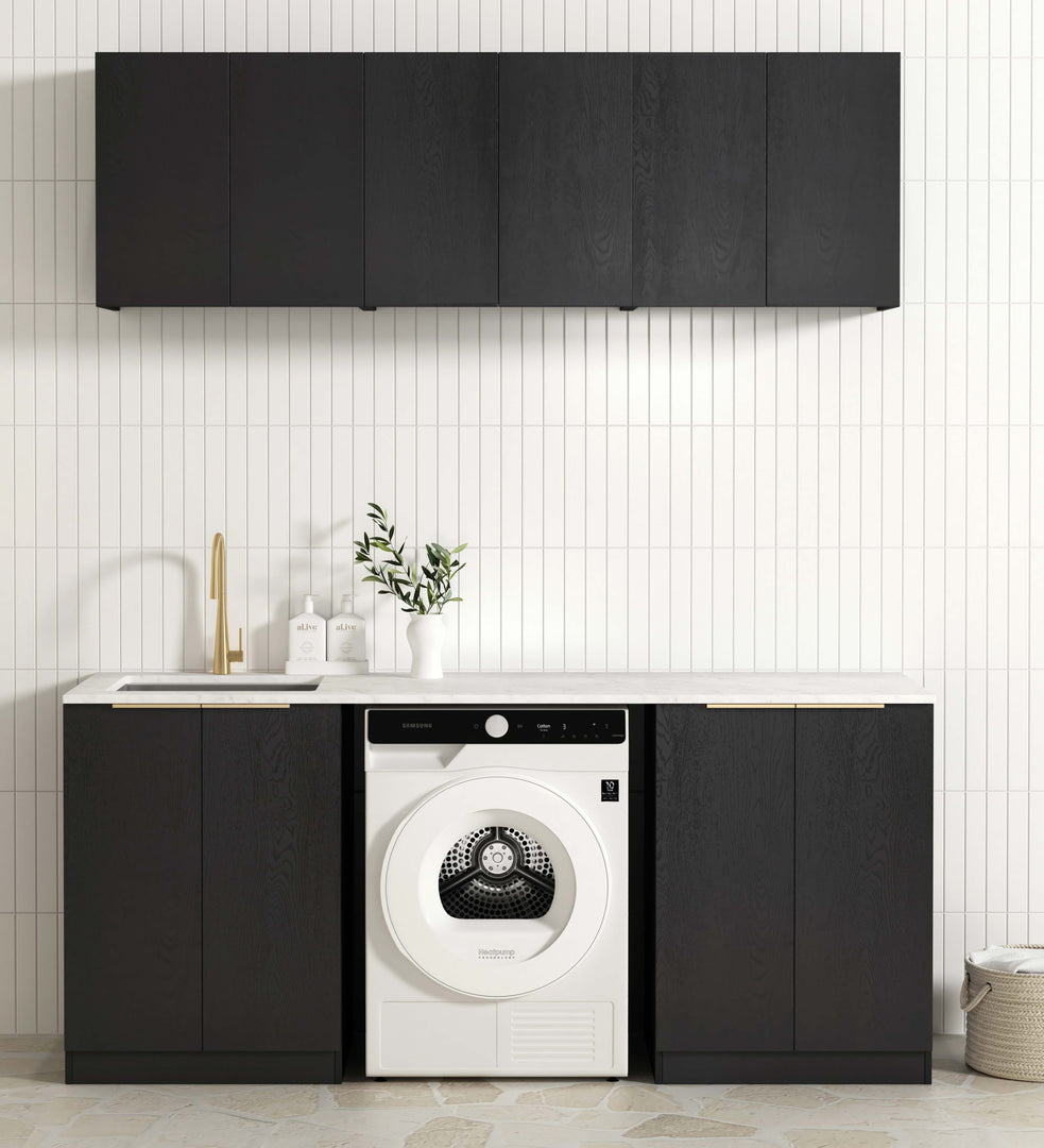 Laundry Kit 1960B Byron/Bondi Black Oak with Pure White Top