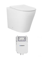 Alzano WF Hurricane Pan  Slim Seat / Geberit Inwall Cistern Set (Push Plate Sold Separately)