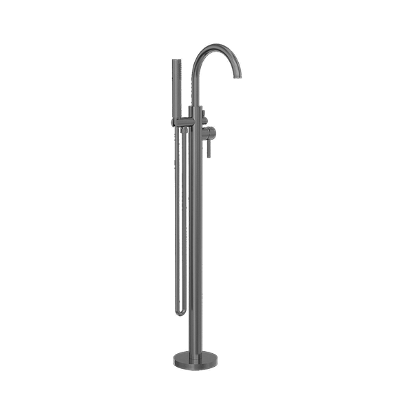 MECCA ROUND FREESTANDING MIXER WITH HAND SHOWER GUN METAL