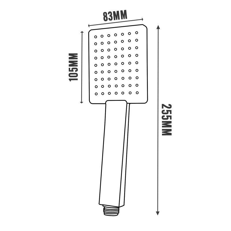 Square Single Function Chrome ABS Handheld Shower