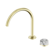 Serenity Progressive Bath/Kitchen Mixer Arc Spout With Arabescato Corchia Handle Brushed Gold