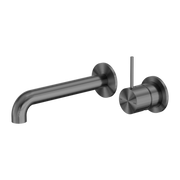 MECCA WALL BASIN/BATH MIXER SEPARATE BACK PLATE HANDLE UP 260MM GUN METAL
