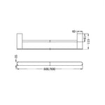 Load image into Gallery viewer, BIANCA DOUBLE TOWEL RAIL 600MM BRUSHED BRONZE
