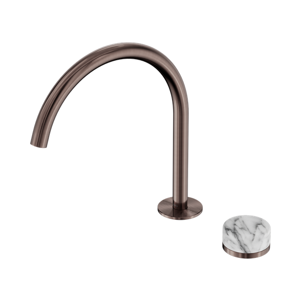 Serenity Progressive Bath/Kitchen Mixer Arc Spout With Arabescato Corchia Handle Brushed Bronze