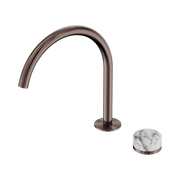 Serenity Progressive Bath/Kitchen Mixer Arc Spout With Arabescato Corchia Handle Brushed Bronze