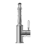 YORK BASIN MIXER HOOK SPOUT WITH WHITE PORCELAIN LEVER CHROME