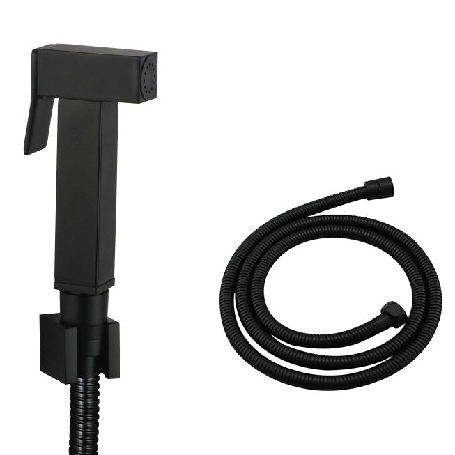 Square Black BrassToilet Bidet Spray Kit with Stainless Steel Hose