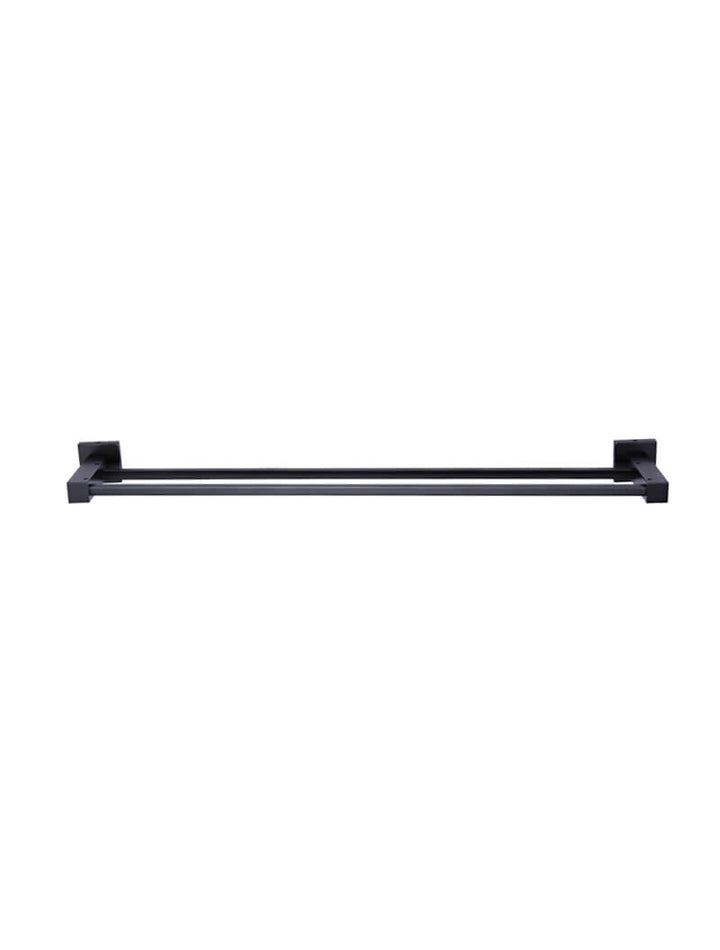 Square Double Towel Rail 600mm - Matte Black (MR01-60)