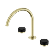 Serenity Bath/Kitchen Set Arc Spout With Marquina Black Handle Brushed Gold
