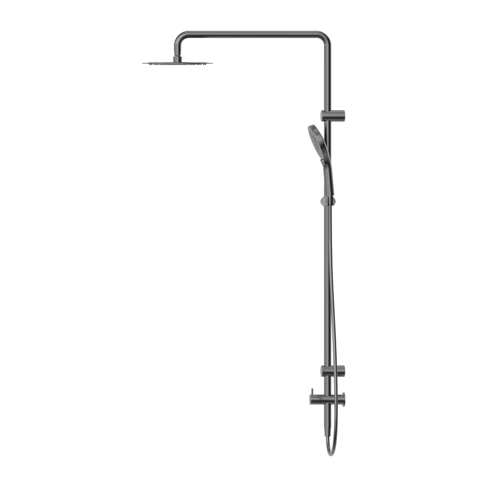 MECCA CARE 25MM GRAB RAIL 900MM TWIN SHOWER SET GUN METAL