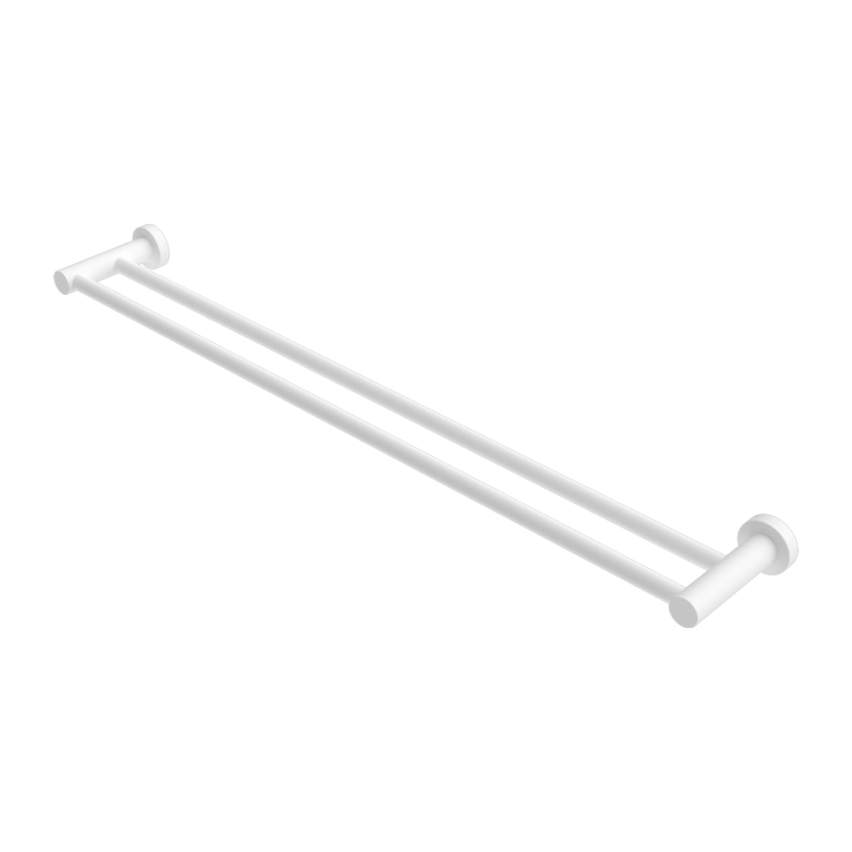 MECCA DOUBLE TOWEL RAIL 800MM MATTE WHITE