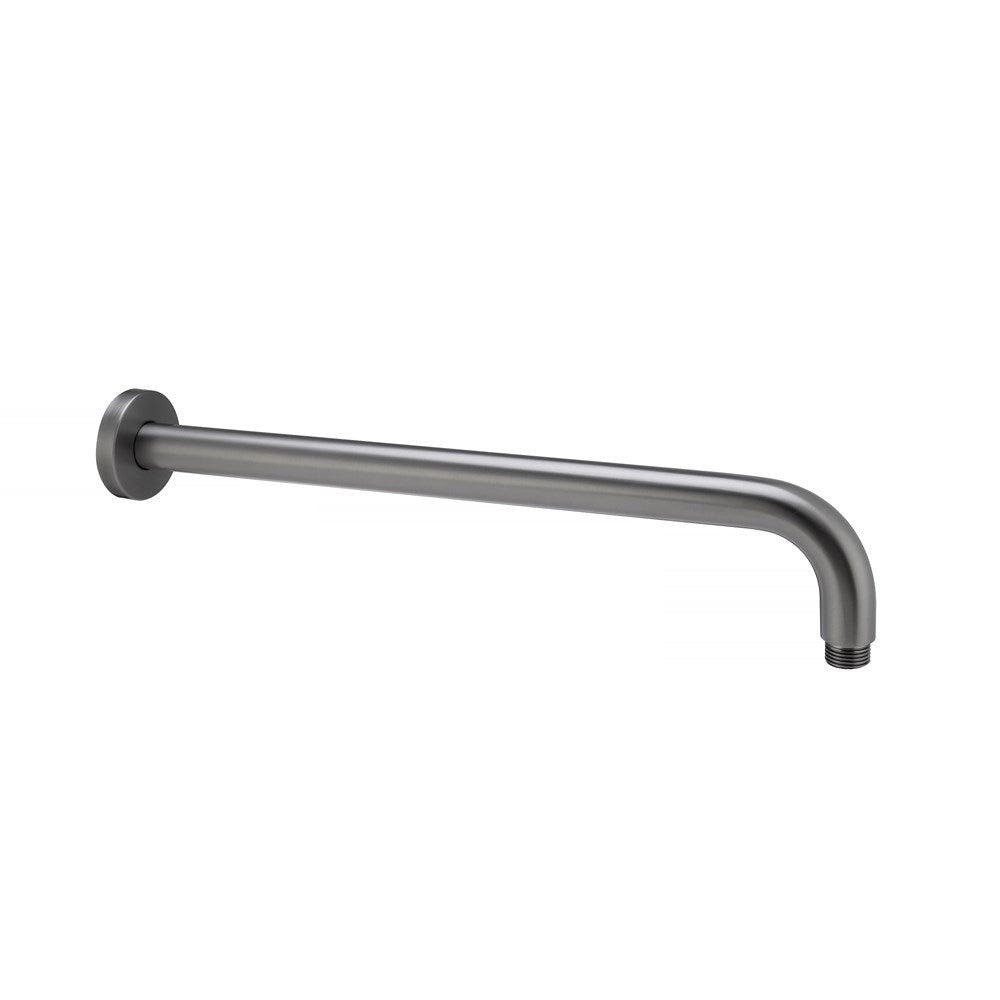 Round Gun Metal Grey Wall Straight Shower Arm 400mm