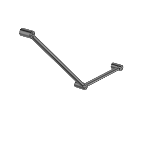 MECCA CARE 32MM AMBULANT TOILET GRAB RAIL 45 DEGREE 750x450MM GUN METAL