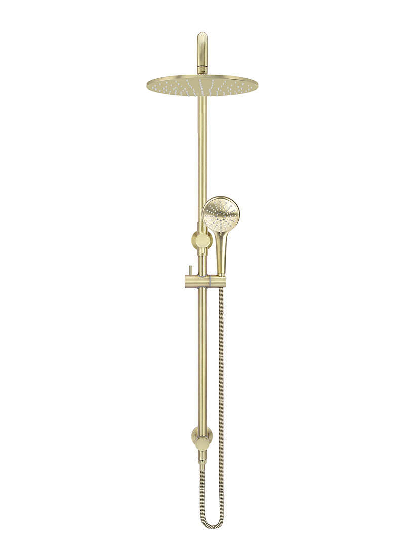 Round Combination Shower Rail 300mm Rose, Three Function Hand Shower - PVD Tiger Bronze
