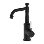 Load image into Gallery viewer, YORK BASIN MIXER WITH WHITE PORCELAIN LEVER MATTE BLACK
