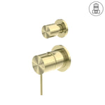 Load image into Gallery viewer, MECCA SHOWER MIXER WITH DIVERTOR SEPARATE BACK PLATE BRUSHED GOLD
