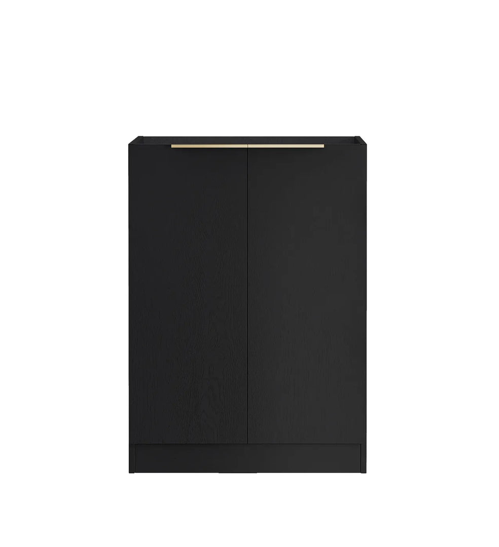 Byron/Bondi Black Oak Base Laundry Cabinet with 1060mm Pure White Top