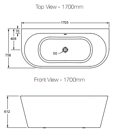 Evok D-Shape Bath