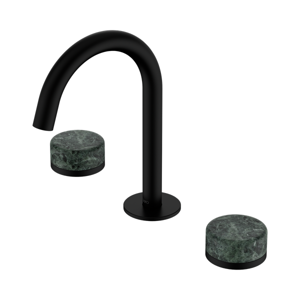 Serenity Basin Set Arc Spout With Verde Alpi Handle Matte Black