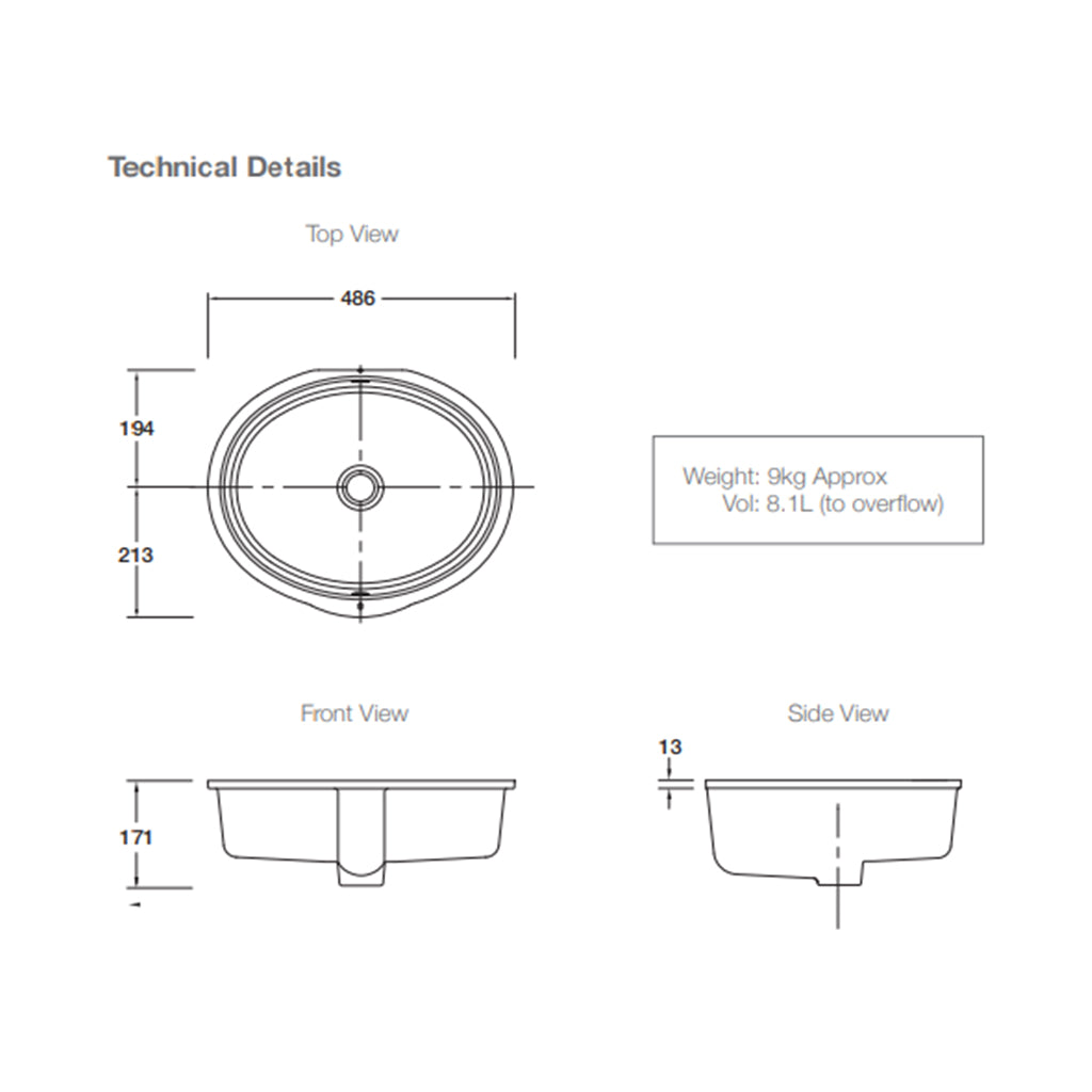 Verticyl Undercounter Basin