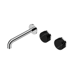 Load image into Gallery viewer, Serenity Wall Basin Set 160mm Offset Spout With Marquina Black Handle Chrome
