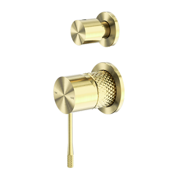 OPAL SHOWER MIXER WITH DIVERTOR SEPARATE PLATE BRUSHED GOLD