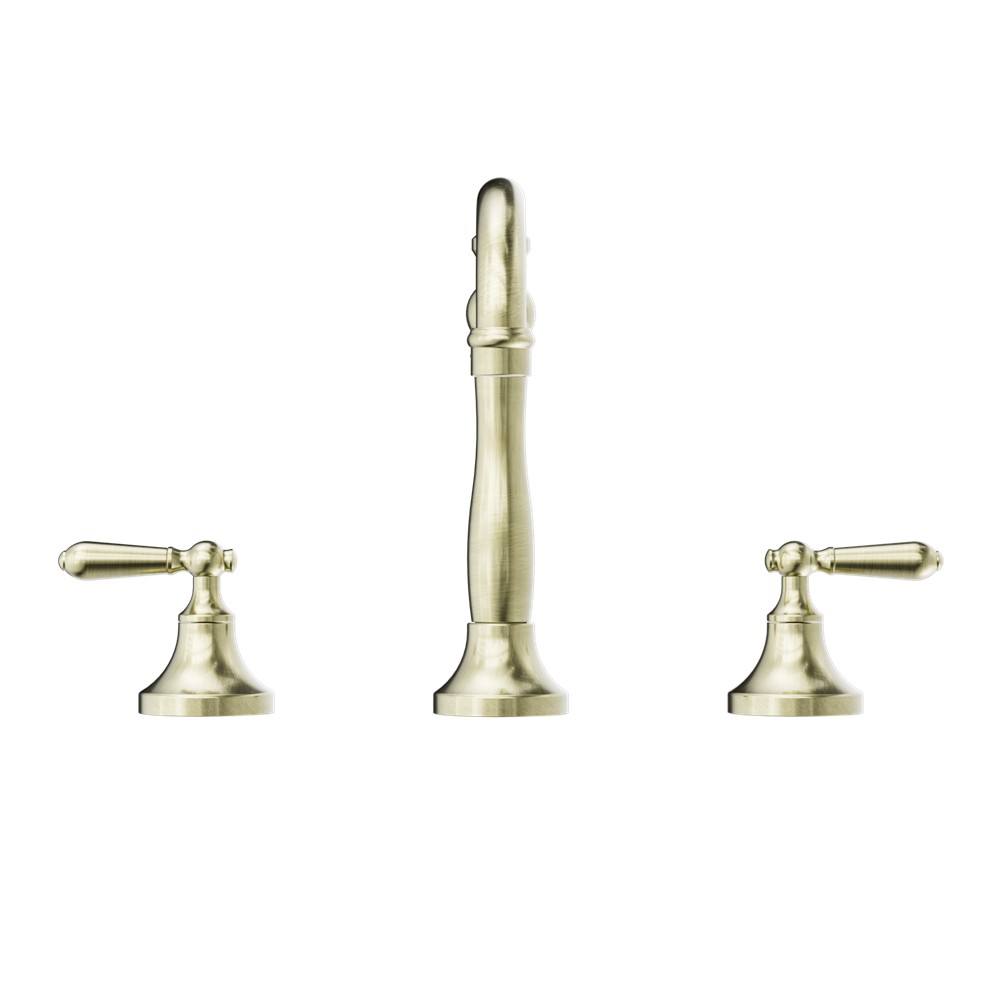 YORK BASIN SET WITH METAL LEVER AGED BRASS