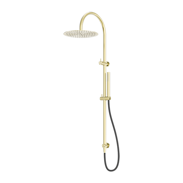 Zen SS316L Twin Shower With Outdoor Shower Hose Brushed Gold