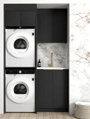 Laundry Kit 1305C Byron/Bondi Black Oak with Cloudy Carrara Top