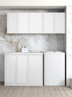 Load image into Gallery viewer, Laundry Kit 1715B Hampshire White with Natural Carrara Marble Top

