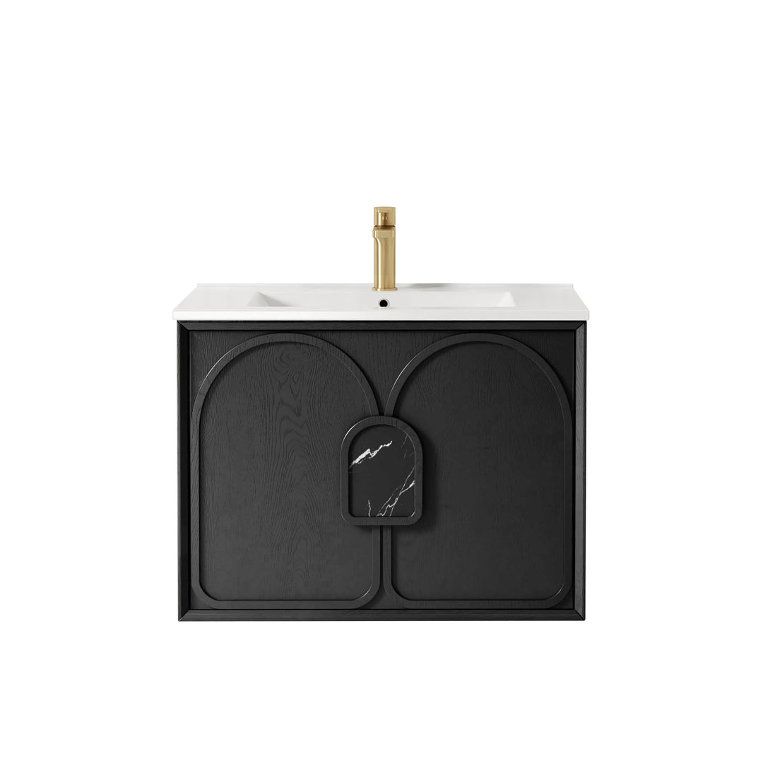 Laguna Black American Oak Wall Hung Vanity