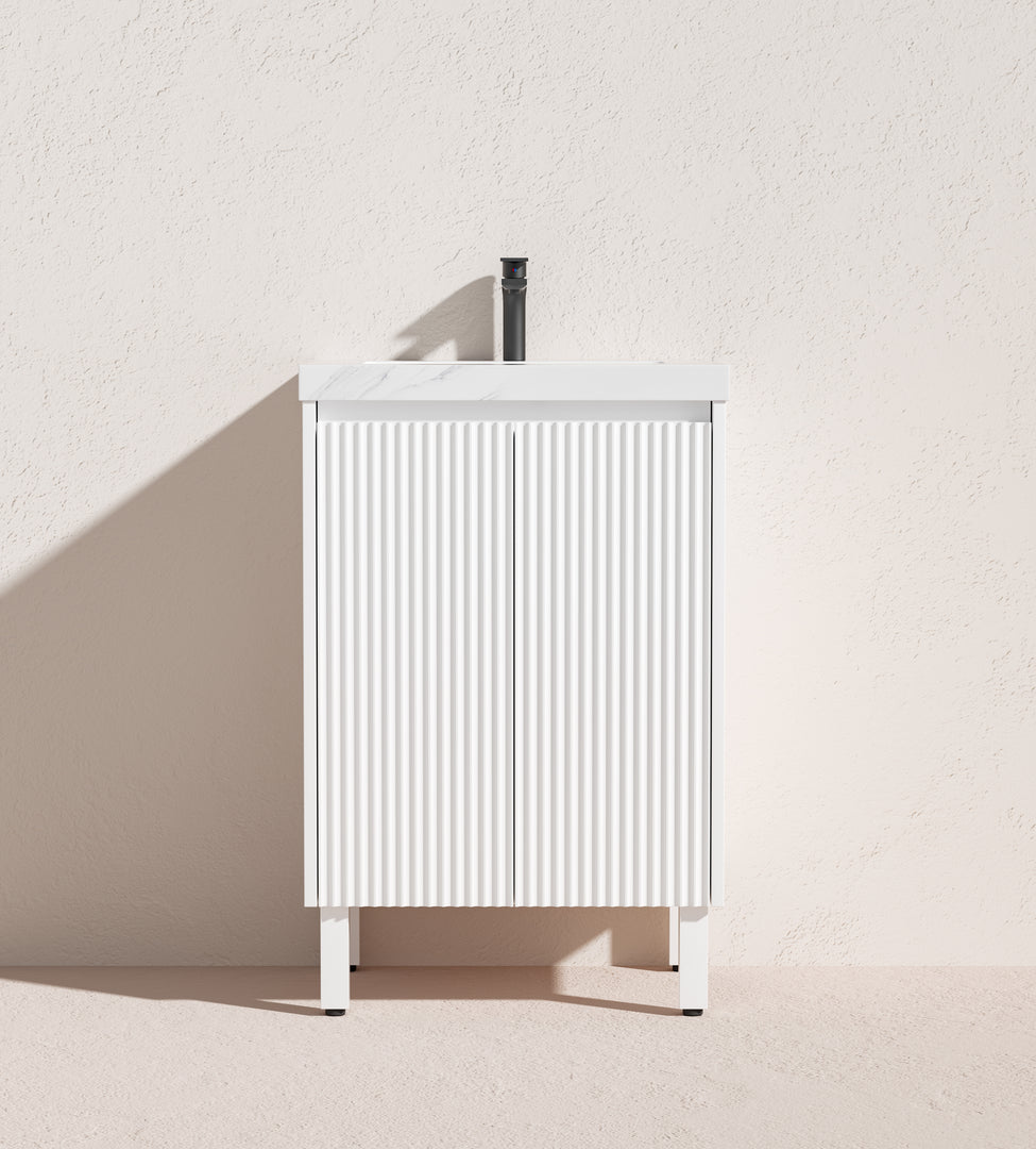 Crete Modern Floorstanding Vanity Matte White