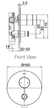 Components S/B w Diverter Thin Trim - Pin Handle