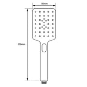 Square 3 Functions Brushed Nickel ABS Handheld Shower