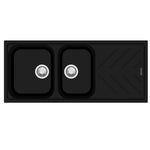 Load image into Gallery viewer, Black Carysil New Beethoven D200 Granite 1 and 3/4 Bowl with Drain Board Stone Kitchen Sink 1160*500mm

