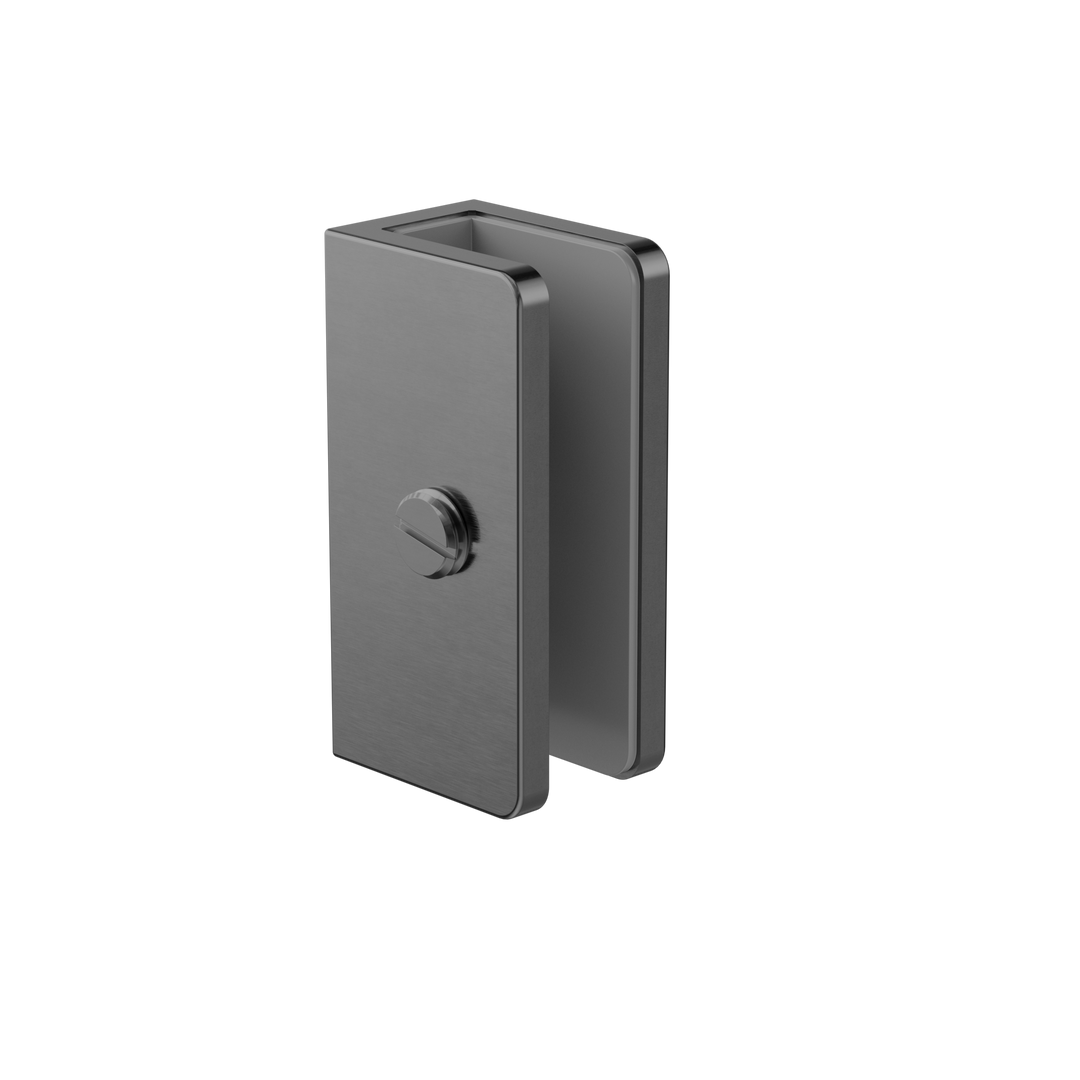 SHOWER U BRACKET 10MM GLASS GUN METAL