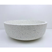 350*350*120 Circular Above Counter Basin Elios - White Terrazzo
