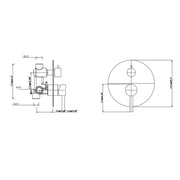 Pentro Brushed Nickel Round Shower Mixer