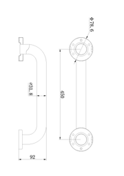 CLASSIC CARE SS304 450MM GRAB BAR (CONCEALED FIXING) CHROME