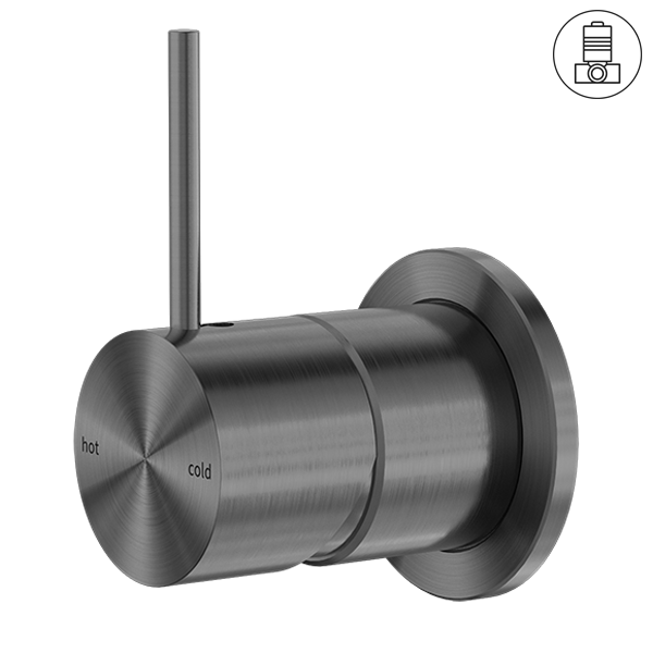 MECCA SHOWER MIXER 60MM HANDLE UP PLATE GUN METAL