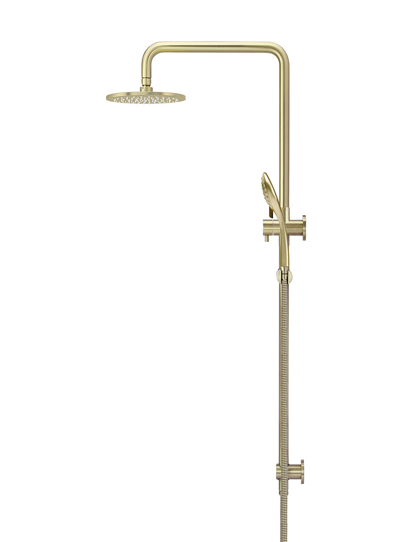 Round Combination Shower Rail 200mm Rose, Three Function Hand Shower - PVD Tiger Bronze