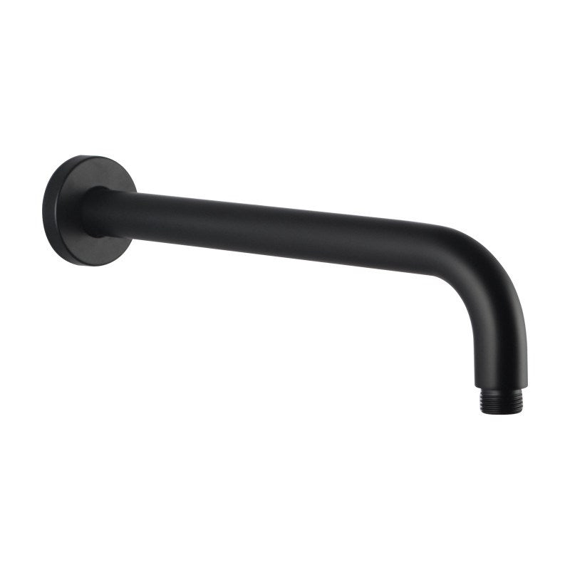 Round Black Wall Straight Shower Arm 400mm