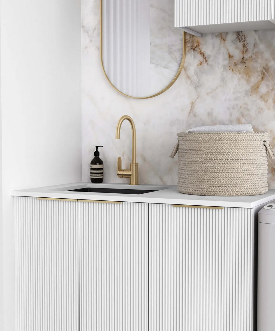 Laundry Kit 1715A Byron/Bondi Natural Oak with Pure White Top