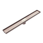 Load image into Gallery viewer, TILE INSERT V CHANNEL FLOOR GRATE 89MM OUTLET WITH HOLE SAW BRUSHED BRONZE
